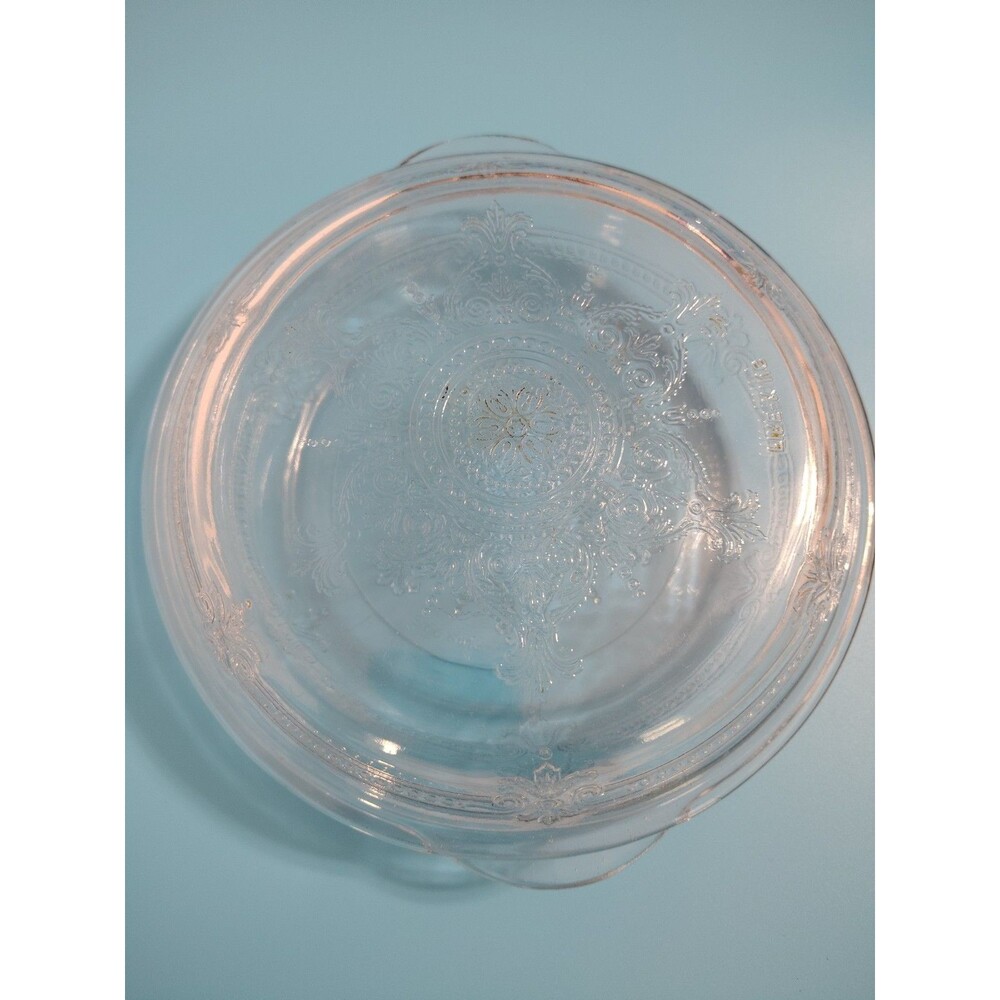Vtg FIRE KING Glass Sapphire Blue Philbe 1 1/2 Qt 8 Pie Plate WLid Casserle Dish